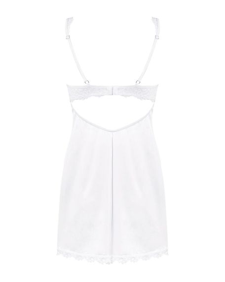 (SALE) Сорочка Obsessive Amor Blanco underwire chemise & thong white S/M sexstyle | Зображення 3