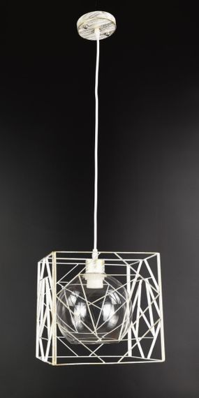 Люстра підвісна LOFT на 1 лампочку 25877 Білий 35-90х24х34 см.