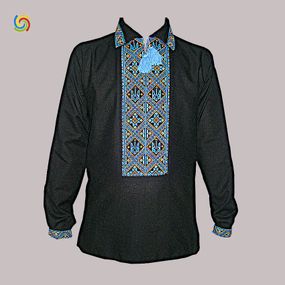 Рубашка Украинская вышиванка 568 цвет черный размер L/XL