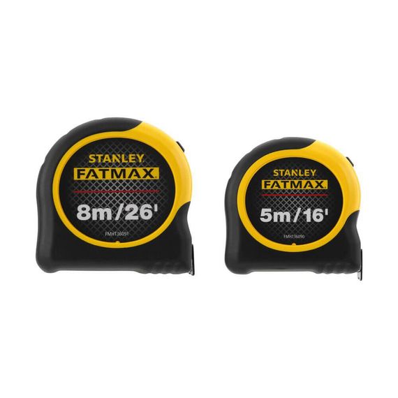 Рулетки измерительные FatMax®,5м/16х25мм + 8/26х25, в хромированном корпусе STANLEY FMHT81745-0 | Зображення 1