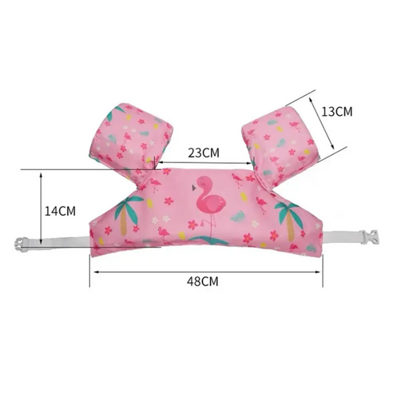 Дитячий плавальний жилет із нарукавниками для плавання "Фламінго", зручна застібка на спині | Зображення 3