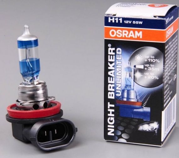 Галогеновая лампа OSRAM H11 64211NBU NightBreakerUnlimited +110% 55W 12V PGJ19-2 (1 шт) | Зображення 1
