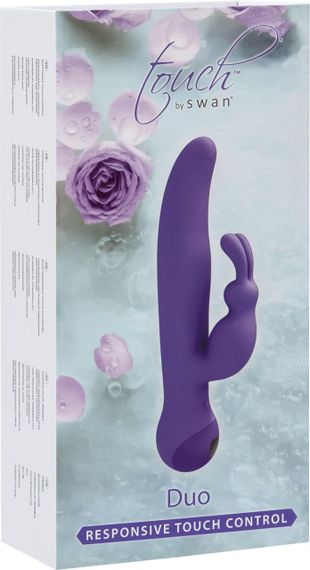 Вібратор-кролик Touch by SWAN Duo Purple — сенсорне управління, ротація та глибока вібрація | Зображення 8
