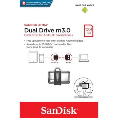 USB флеш накопичувач SanDisk 128GB Ultra Dual Drive M3.0 USB 3.0 (SDDD3-128G-G46) | Зображення 6