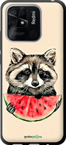 Чохол на Xiaomi Redmi 10C Єнотик з кавуном "4605b-2591-2448"