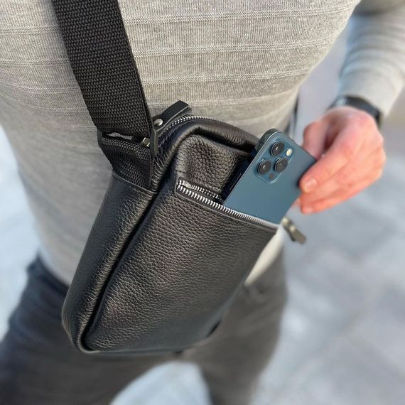 Сумка ділова для документів, Поштова сумка для документів чоловіча чорна вертикальна щоденна HC-48 | Зображення 1