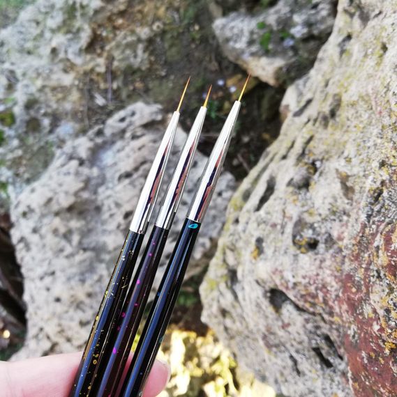 Набір пензликів для розпису, вензелів і френча (3шт) | Зображення 1