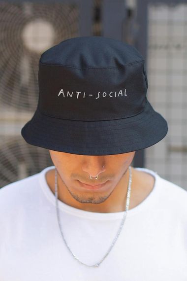 Панамка Without з принтом AntiSocial Black | Зображення 1
