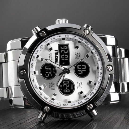 Чоловічий годинник Skmei 1389SI Silver-Black-Silver | Зображення 1