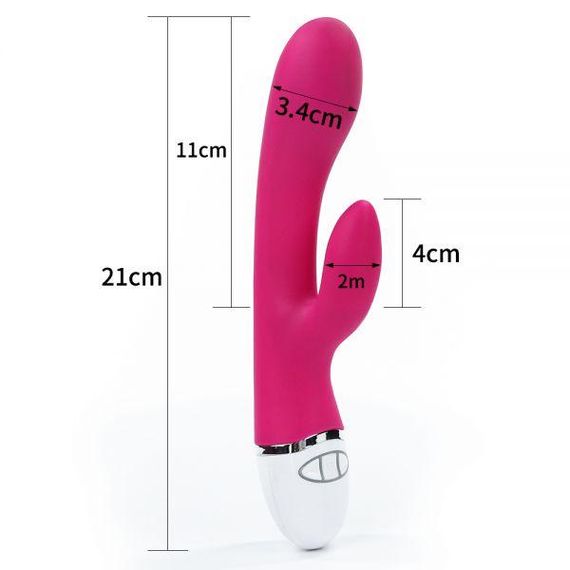 Вибромассажер с клиторальным стимулятором Rabbit Vibrator USB Rechargeable Sex Aura | Зображення 5