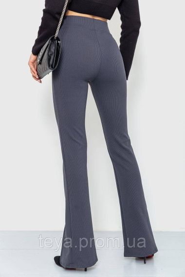 Лосини жіночі в рубчик кльош колір темно-сірий розмір XL FA_006246 | Зображення 4