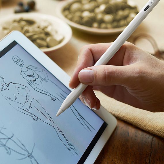 Стилус Hoco GM112 Intelligent anti-lost active capacitive pen with digital display for iP White | Зображення 6