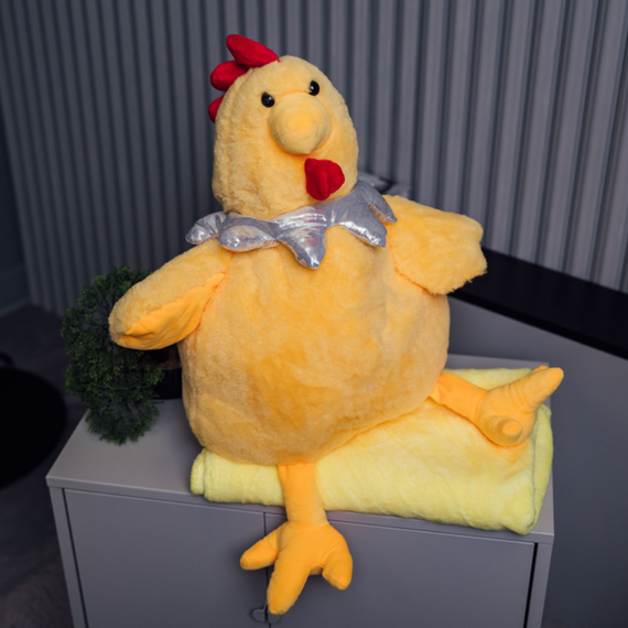 М'яка курочка з пледом усередині, затишок, тепло та веселощі в одній іграшці | Зображення 1