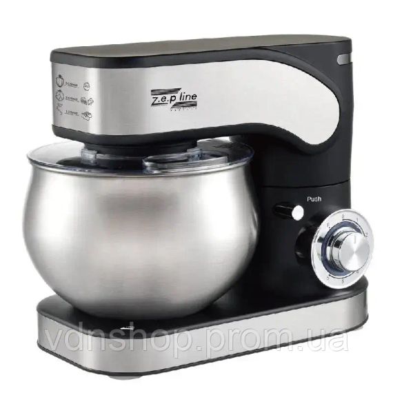 Кухонний тістоміс міксер 4в1 3500 Вт на 6 літрів Zepline з нержавіючої сталі ZP-136 | Зображення 6