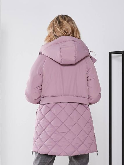 Жіноча зимова куртка з капюшоном, арт. 509, пудра | Зображення 1