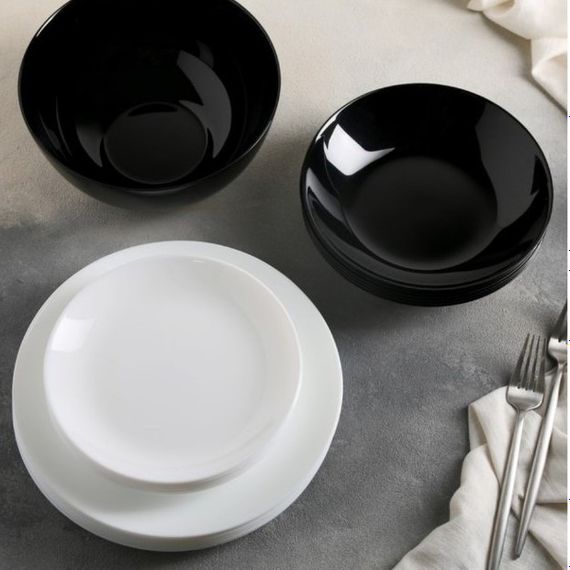 Столовий сервіз Luminarc Diwali Black&White P4360, 19 предметів, на 6 персон | Зображення 7