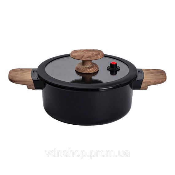 Алюмінієва каструля з керамічним покриттям антипригарним 2.5 л Ø 20 см чорний MGC HP-4-452B