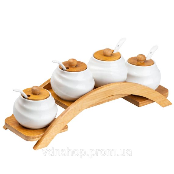 Набір для спецій 4 шт по 200 мл із кришками та ложками HP-1200 | Зображення 2