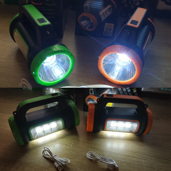 Переносний світлодіодний ліхтар. Ліхтарик на сонячній батареї. PowerBank, micro USB | Зображення 2