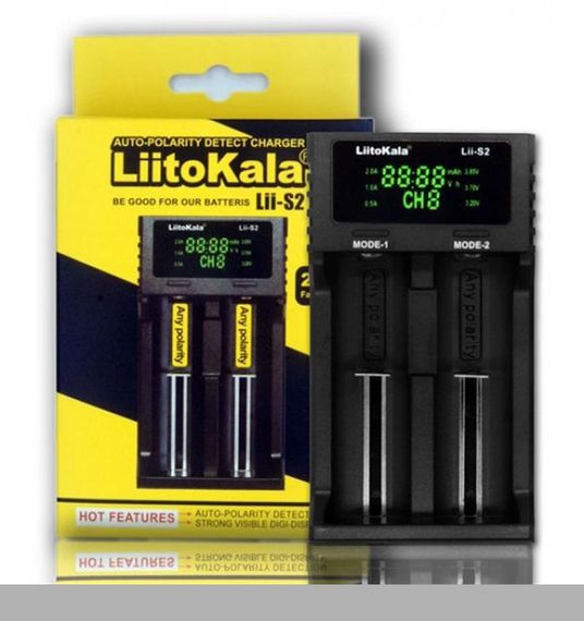 Зарядний пристрій з підтримкою Li-ion, Ni-MH та Ni-Cd, Liitokala Lii-S2 (46678-LiitoKala Lii-S2_262)
