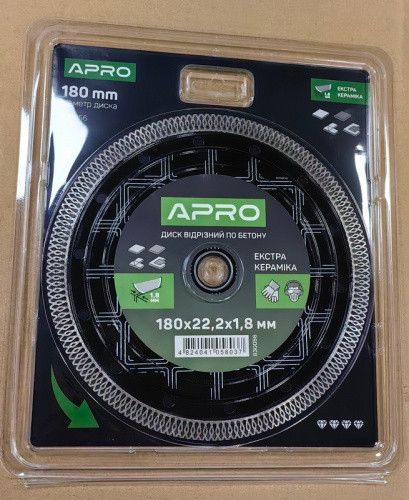 Диск відрізний для бетону Кераміка Екстра 180х1.8х22.22 мм 22-24% APRO