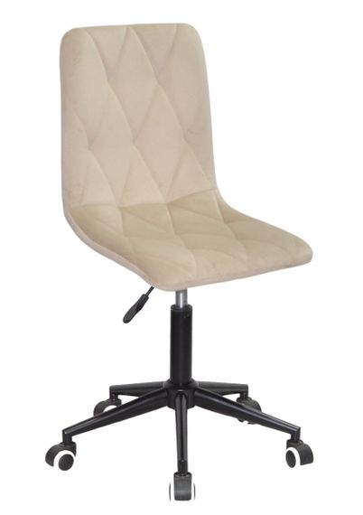 Крутящийся стул на черной крестовине с колесами, с регулировкой высоты Fred BK Modern Office велюр бежевый OR-851 | Зображення 4