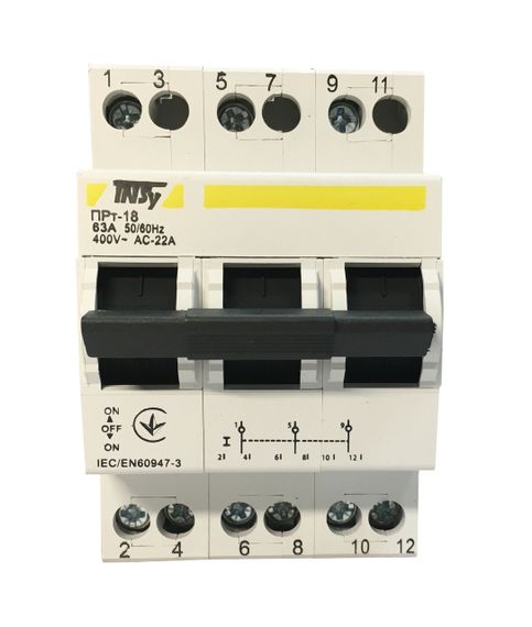 Переключатель-разъединитель ПРт-18 "1-0-2" 3Р 63А Ny95506270 | Зображення 1