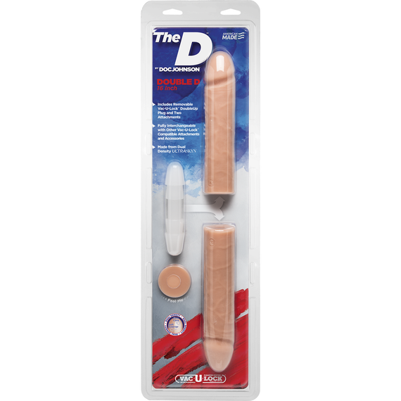 Фалоімітатор подвійний Doc Johnson The D - Double D - 16 Inch - ULTRASKYN, діаметр 4,4 см, Vack-U-Lo | Зображення 4