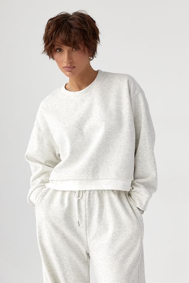 Теплий спортивний костюм з контрастним нижнім шаром - світло-сірий цвет, S/M (є розміри) | Зображення 2