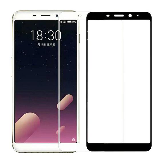 Захисне скло 2.5D на весь екран для Meizu M6S колір Чорний | Зображення 1