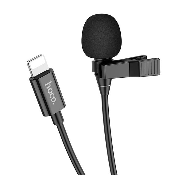 Микрофон петличный Hoco L14 Lightning (2m) Black | Зображення 1