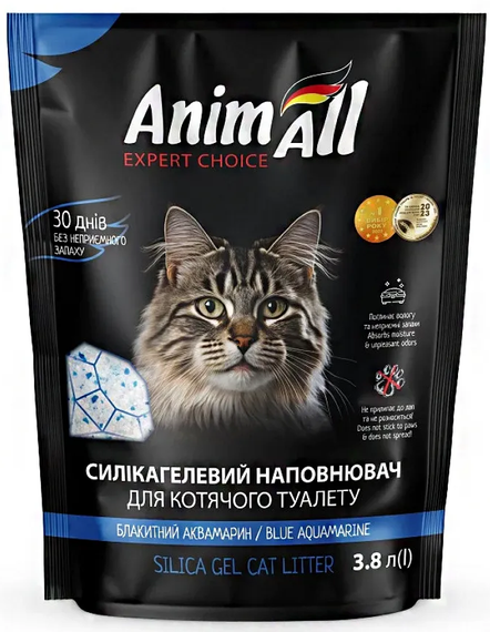 Наповнювач силікагелевий AnimAll "Блакитний аквамарин", 3.8 л