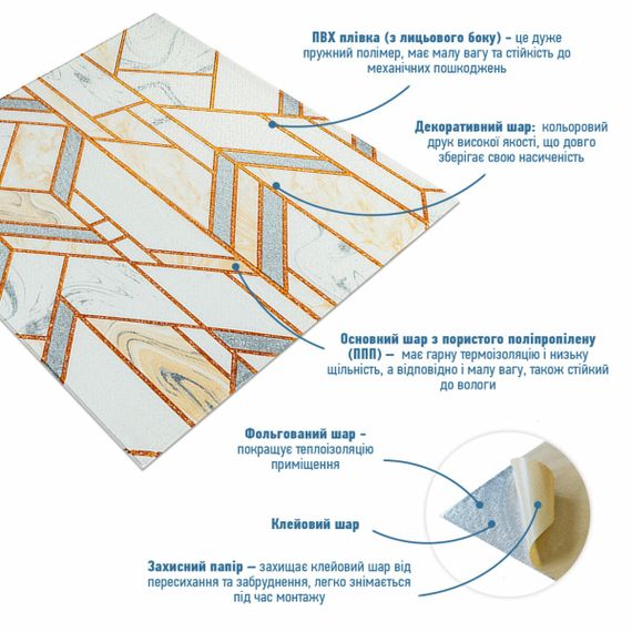 Панель стінова 3D 700х770х4мм (D) Sticker Wall SW-00001991 | Зображення 1