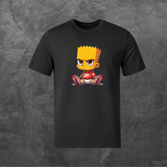 Футболка унісекс з принтом Барт Сімпсон базова чорна XS