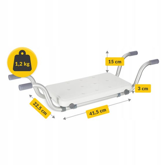 Сидіння-лава для ванної 4FIZJO регульоване White/Grey (P-5905973403436) | Зображення 4