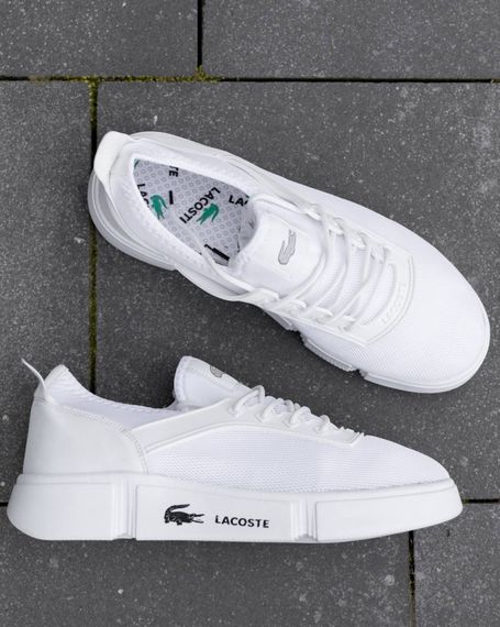 Кросівки літні Lacoste сітка колір: білий | Зображення 3