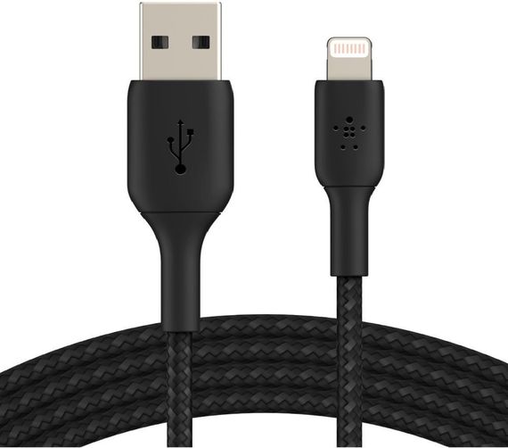 Кабель Belkin USB-A - Lightning, BRAIDED, 2m, black (CAA002BT2MBK) | Зображення 2