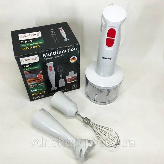 Погружной кухонный блендер с емкостью Rainberg, Блендер с функцией приготовления коктейлей NC-12 | Зображення 1