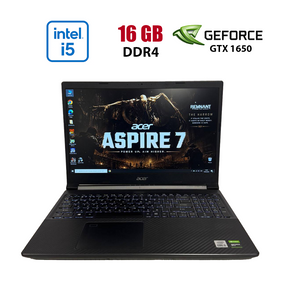 Ігровий ноутбук Acer Aspire 7 A715-75G / 15.6" (1920x1080) IPS / Intel Core i5-10300H (4 (8) ядра по 2.5 - 4.5 GHz) / 16 GB DDR4 / 512 GB SSD / nVidia GeForce GTX 1650, 4 GB GDDR5, 128-bit / WebCam б/в