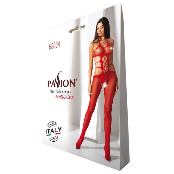 Еротичний бодістокінг Passion BS084 red, One size | Зображення 4