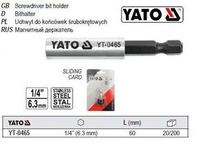 Тримач біт насадок 1/4" х60 мм магніт Польща YATO YT-0465
