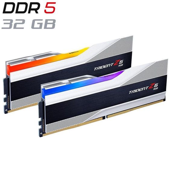 Комплект: оперативная память для ПК G.Skill Trident Z5 RGB Silver / 32 GB (2x16 GB) / PC5-48000 / DDR5 / 6000 MHz