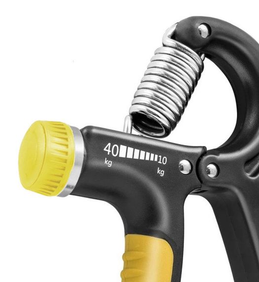 Еспандер кистьовий PowerPlay PP-4323 з регульованим навантаженням 10-40 кг. Strength Grip Чорно-жовтий | Зображення 3