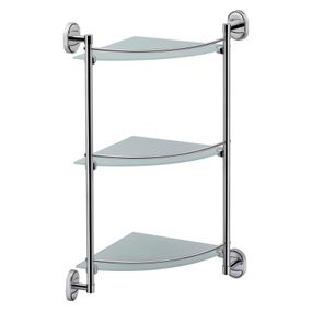 Полка стеклянная угловая 3-х ярусная Lidz (CRG)-114.10.03