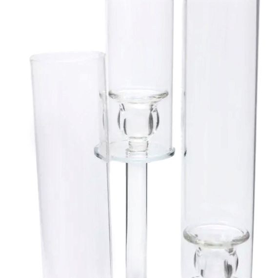 Подсвечник стеклянный на высокой ножке 72.5 см подсвечник бокал Ø16 см декоративный прозрачный HP-4-63 | Зображення 2