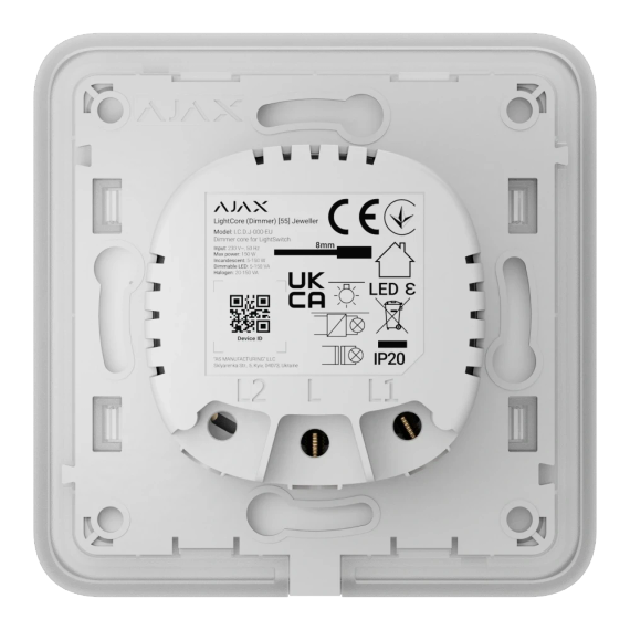 Ajax SoloButton (Dimmer) [55] (8EU) ASP white Кнопка - Розетки | Зображення 1