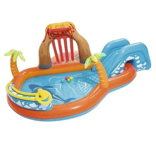 Надувной игровой центр Bestway 53069 Лагуна с горкой и шариками | Зображення 3