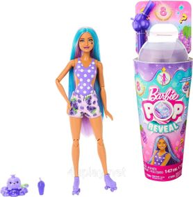 Набор Barbie Pop Reveal Fruit Series Grape Fizz Кукла Барби Сочные фрукты Виноградная содовая, меняет цвет