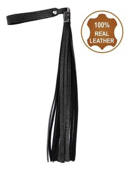 Флоггер из натуральной кожи Flirty Soft Leather - Black, BM-00027 Sex Aura