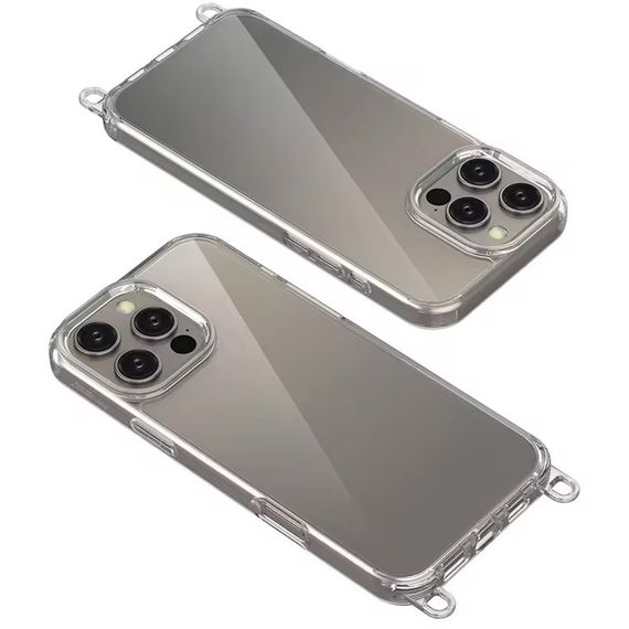 Чехол TPU Transparent with Straps для Apple iPhone 14 Pro Max (6.7") Green / Red | Зображення 2